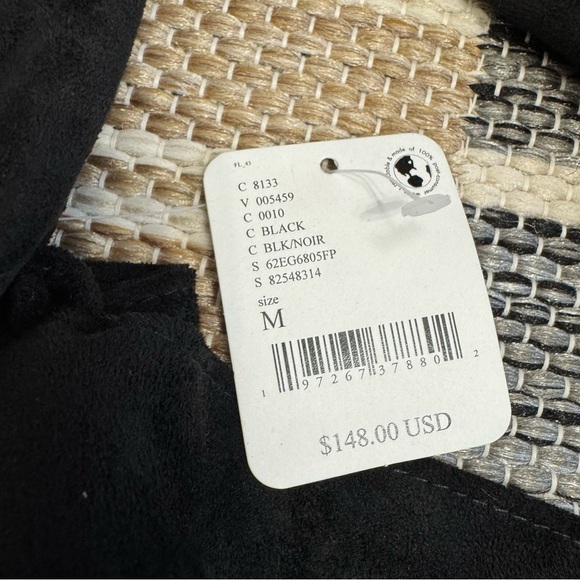 Free People x Blank NYC Vegan Suede Trench Coat Button Front Black Size Medium‎ - Picture 11 of 16